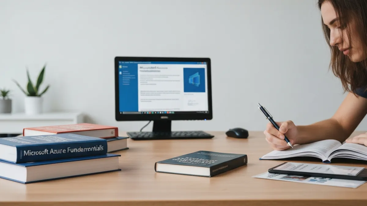 AZ-900 exam preparation strategy overview showing study path and key domains