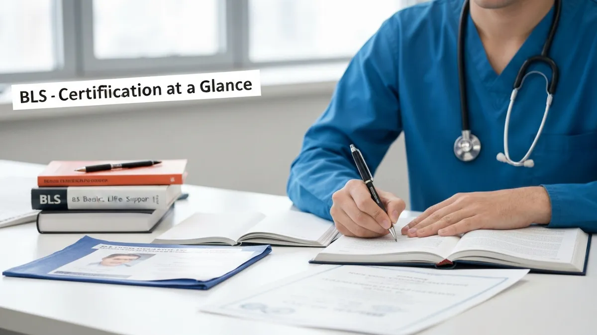 BLS Certification at a Glance - BLS - Basic Life Support certification study resource