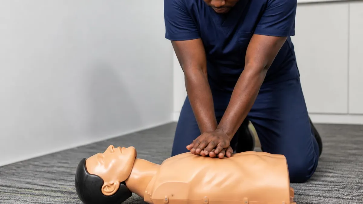 How to Perform CPR - CPR Cardiopulmonary Resuscitation Practice certification study resource