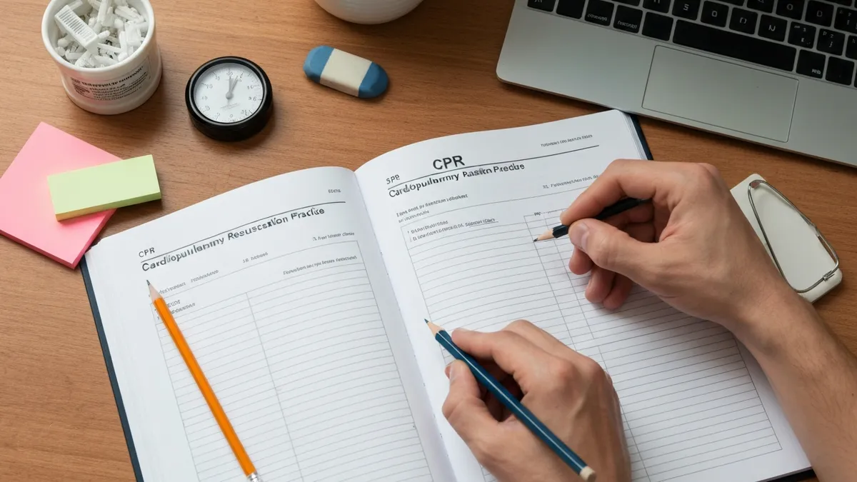 CPR Training - CPR Cardiopulmonary Resuscitation Practice certification study resource