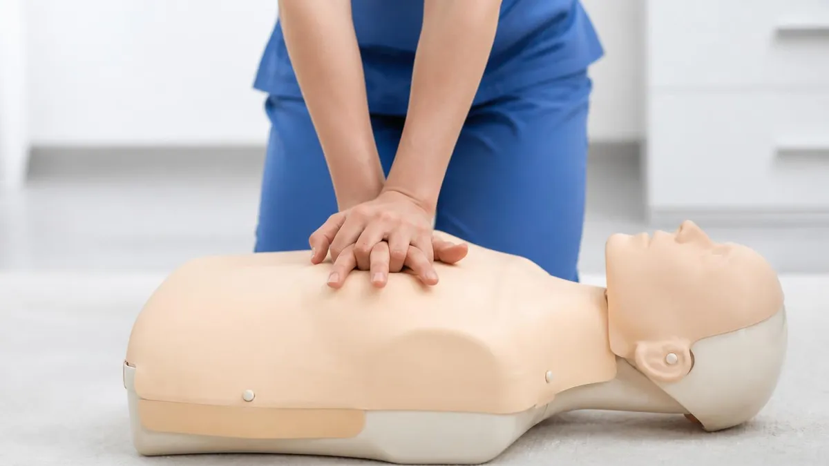 Hand Placement for CPR - CPR Cardiopulmonary Resuscitation Practice certification study resource