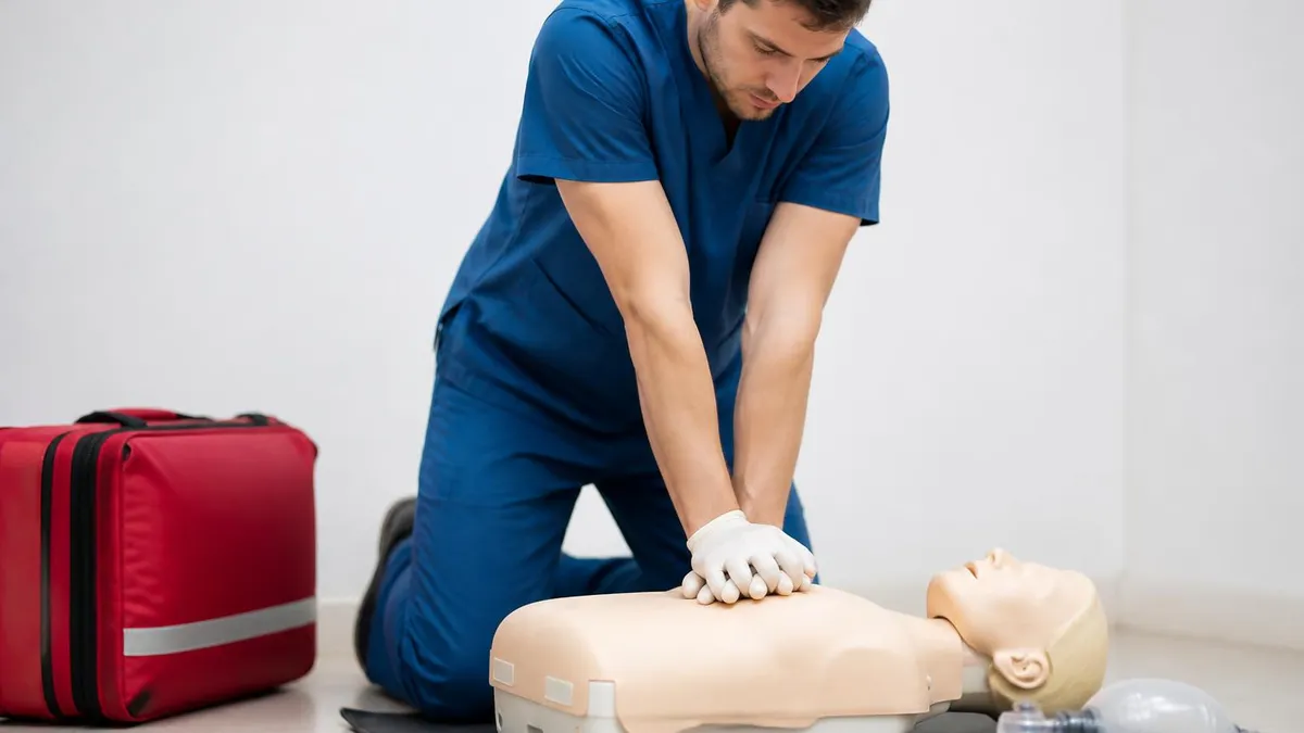 How to Perform CPR - CPR Cardiopulmonary Resuscitation Practice certification study resource