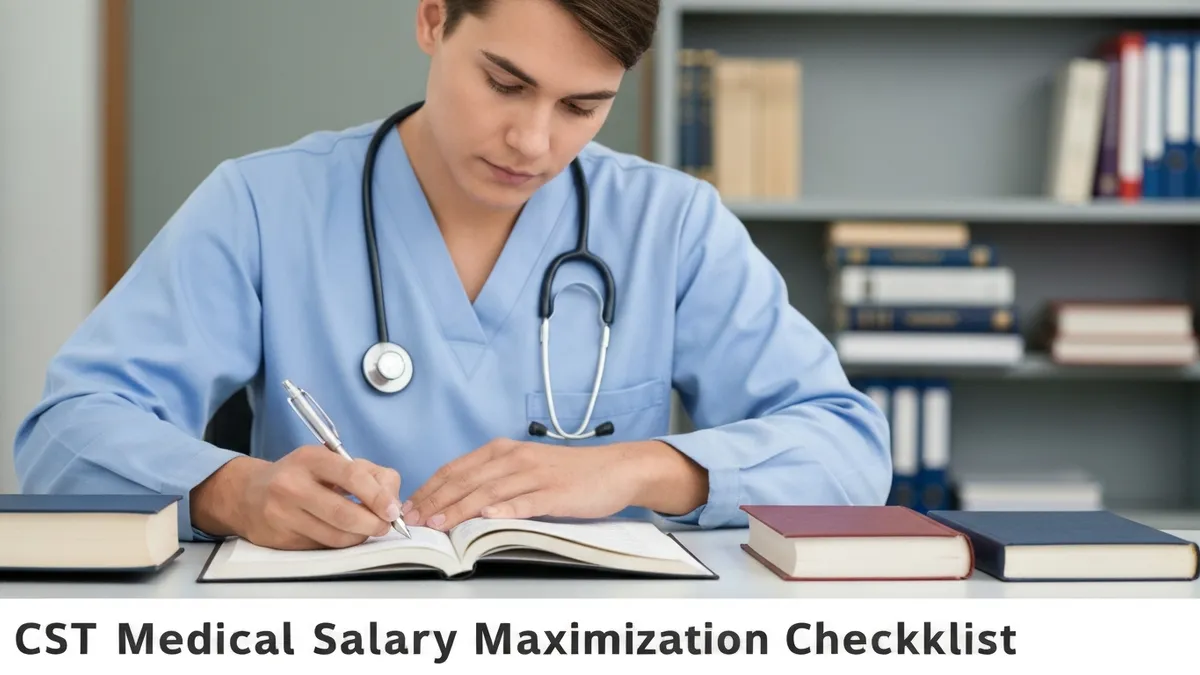 Cst Medical Salary Maximization Checklist - CST - Certified Surgical Technician certification study resource