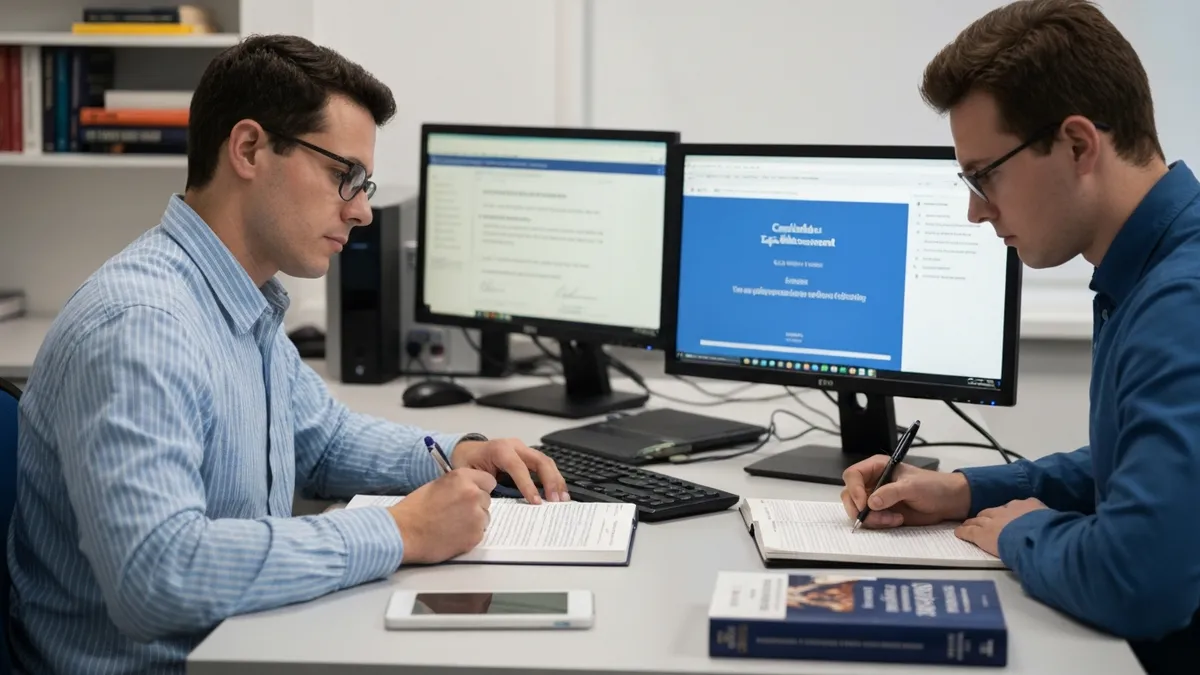Candidate completing Epic Skills Assessment test at computer workstation for manufacturing or logistics pre-employment evaluation