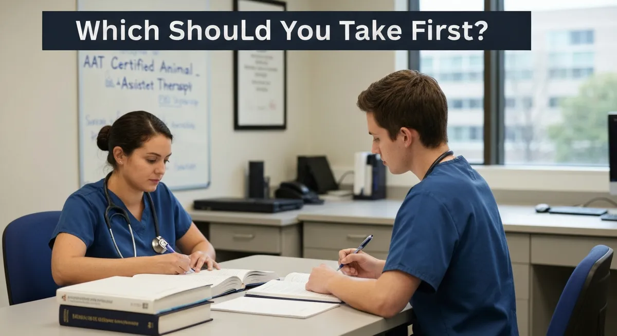 Which Should You Take First? guide - AAT - Certified Animal-Assisted Therapy certification study resource