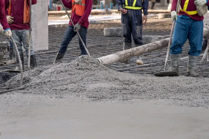 Construction Worker Concrete Pouring Commercial Concreting Floors X - American Concrete Institute Concrete Finisher study guide