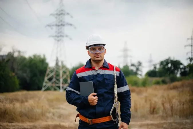Energy Worker Inspects Power Lines X - American Electric Power study guide