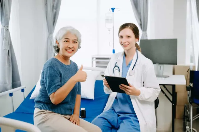 Caucasian Doctor Smiling Take Care Young Patient Hospital Friendly Nurse Therapeutic Treat Client Professional Medical Service Concept X - Affordable Care Act Certified study guide