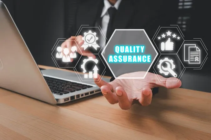 Quality Assurance Concept Businessman Working Laptop Computer Office Desk With Quality Assurance Icon Virtual Screen X - Argus Software Certification study guide