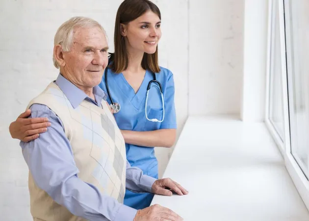 Caregiver Old Man Looking Window X - Board Certification in Gerontology study guide