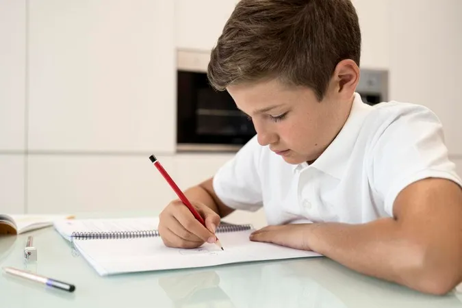 Adorable Young Boy Doing His Hom - Blog study guide