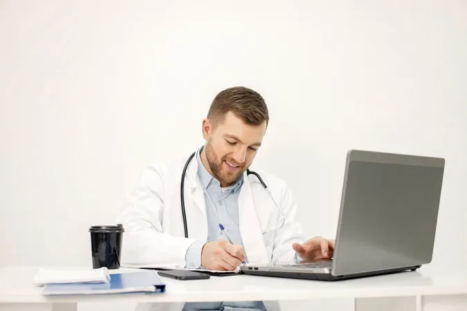 Caucasian Doctor Sitting Workpla - Blog study guide