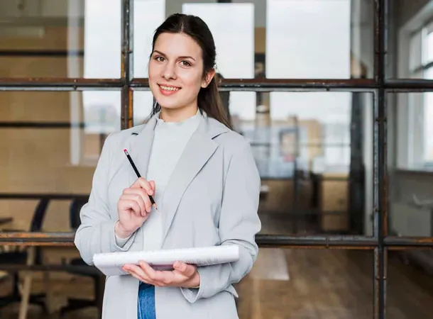 Happy Businesswoman Looking Came - Blog study guide