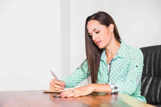 Medium Shot Woman Sitting Writin - Blog study guide