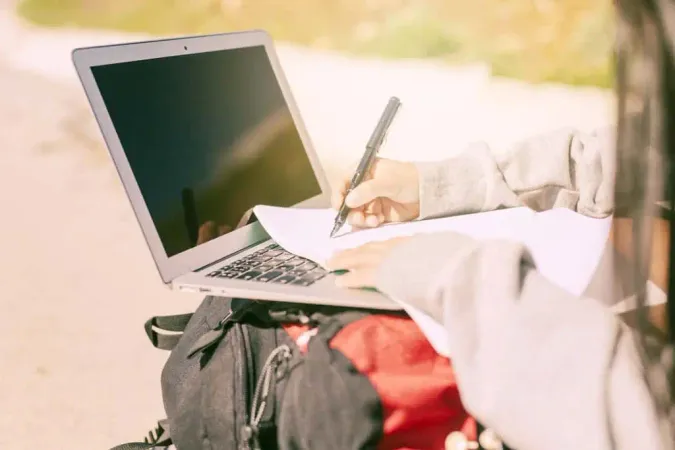 Woman Writing By Hand Notebook S - Blog study guide