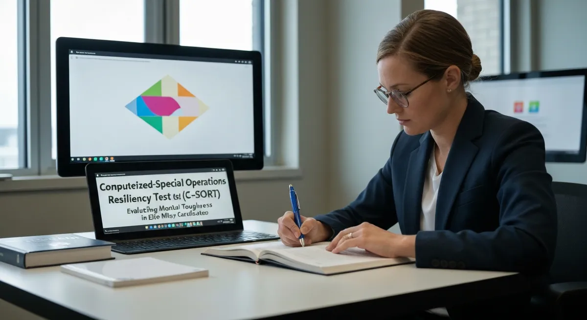 Group Young Intercultural Officers Looking Confident Man Making Report 1 - Computerized-Special Operations Resiliency Test study guide