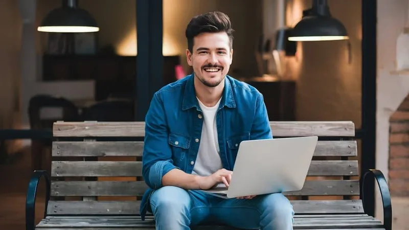 Man Sits Bench With Laptop X - Certified All-Lines Adjuster study guide