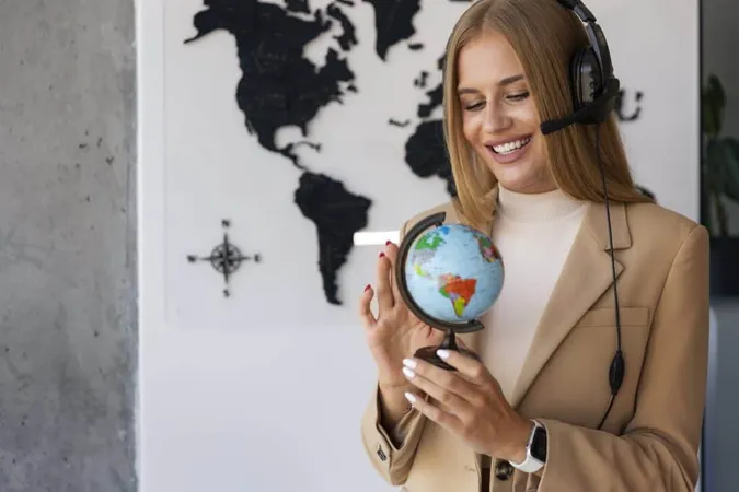 Medium Shot Woman Working Travel Agency X - Certified Communication Access Real-time Translation Provider study guide