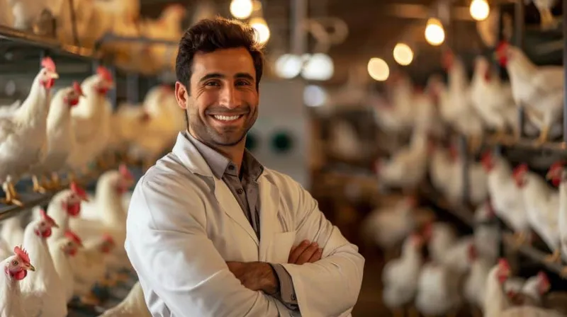 Chicken Farm Scene With Poultry People X - Certified Avian Specialist study guide