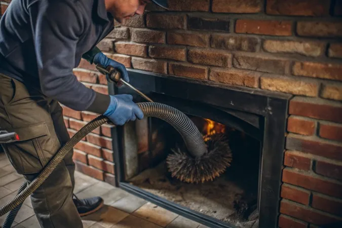 Chimney Cleaning Service Technician With Brush Vacuum X - Certified Chimney Professionals study guide