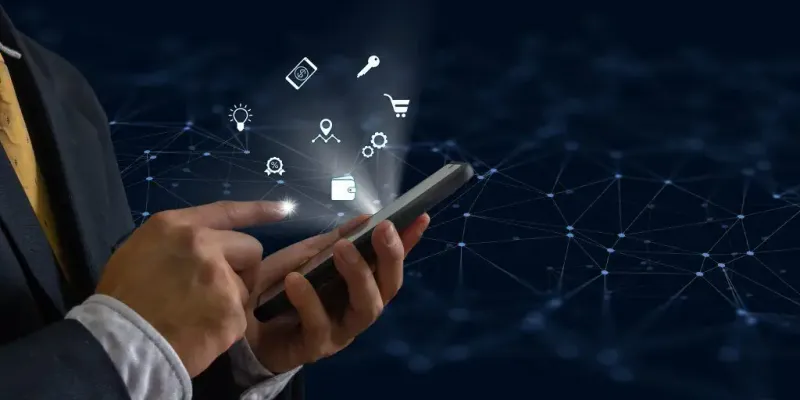 Man Visualizing Financial Icon Mobile Phone Credit Score Loan Business Loan Design X - Content Delivery Network Certification study guide