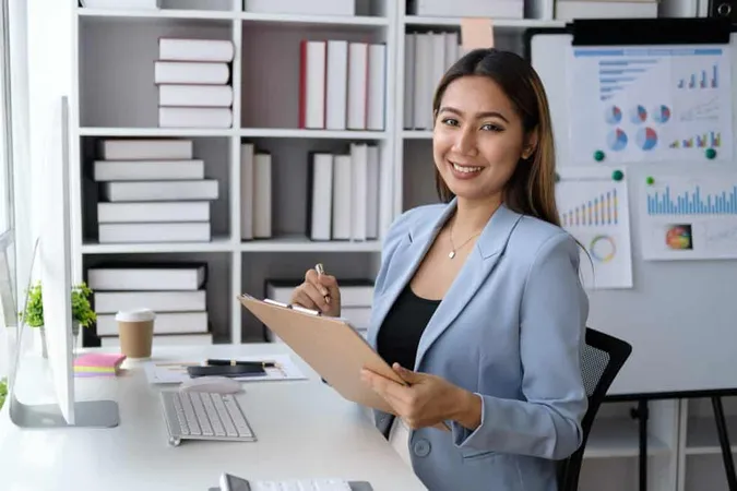 Portrait Young Confident Businesswoman Working Her Office Desk White Modern Office Room X - Certified Demand Planning Professional study guide