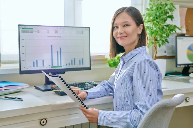 Portrait Young Business Woman Working Computer Home Office X - Certified Actuarial Analyst study guide