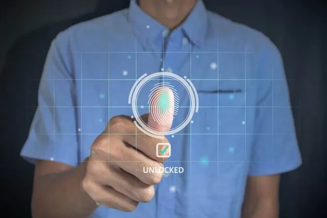 Man Unlock Access Personal Data By Scanning Fingerprint Virtual Screen X - Certified Biometrics Professional study guide