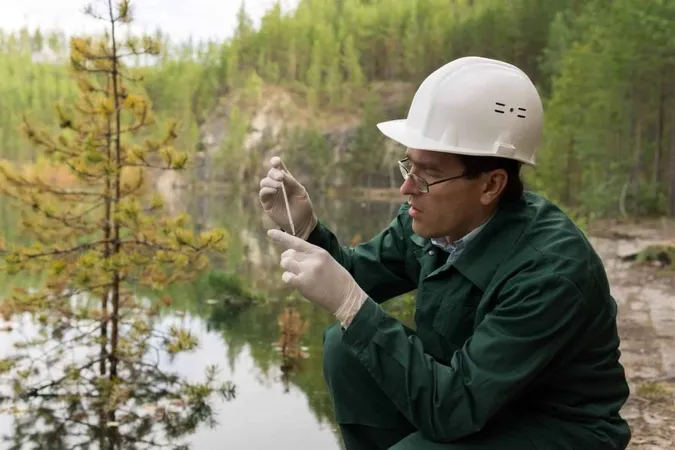 Industrial Ecologist Chemist Takes Sample Water From Flooded Quarry X - Certified Environmental Scientist study guide
