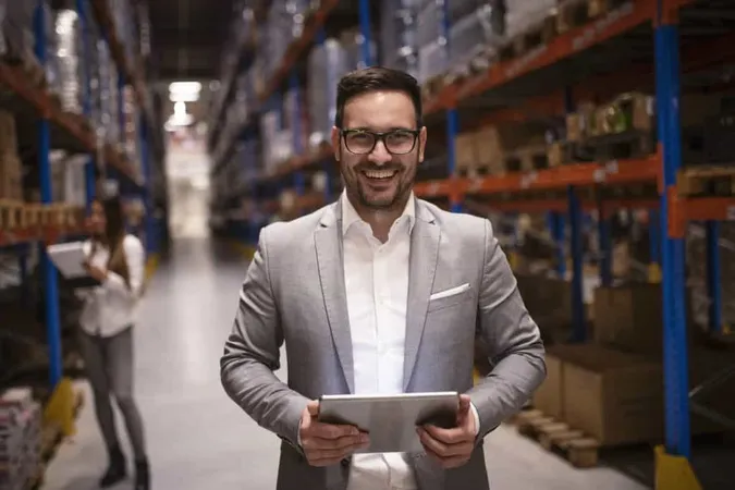 Cheerful Successful Middle Aged Manager Businessman Holding Tablet Computer Large Warehouse Organizing Distribution 1 X - Certified Export Specialist study guide