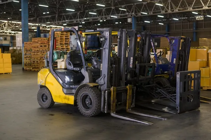 Forklift Loader Warehouse Machinery Logistics Concept X - Certified Forklift Associate study guide