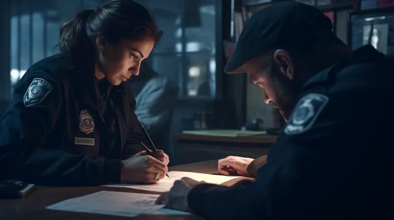 Woman Man Are Looking Document That Says Police X - Certified Financial Crime Specialist study guide