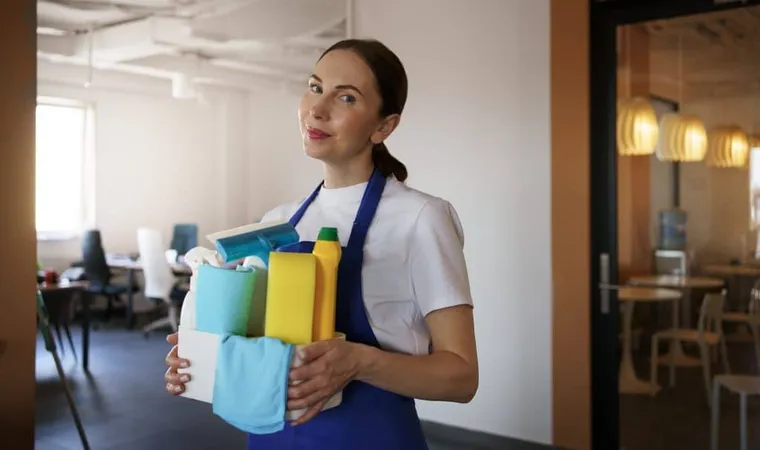 Professional Cleaning Service Person Cleaning Office X - Certified Housekeeping Professional study guide