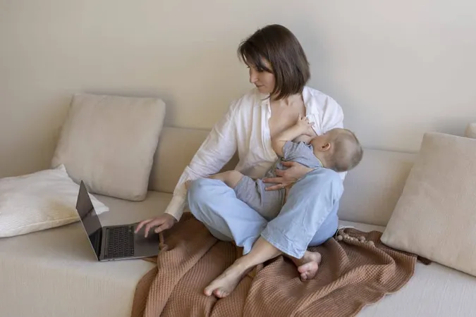 Mother Breast Feeding Her Child While Working X - Certified Lactation Educator study guide