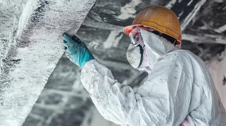 Specialist Carefully Removing Asbestos From Building Interior - Certified Mold Assessor study guide