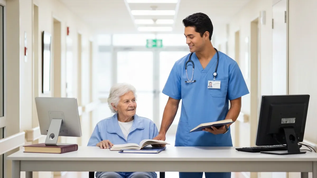 State board of nursing license lookup portal shown on a laptop screen with search results for a registered nurse