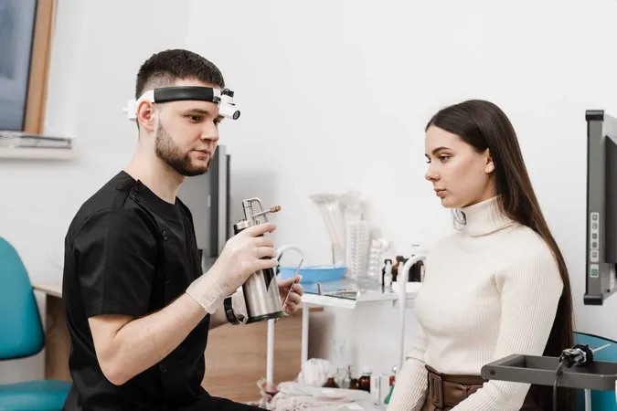 Ent Doctor Is Preparing Nitrogen Cryotherapy Cryo Procedures Mucosal Renewal Treatment Chronic Pharyngitis Tonsillitis Male Doctor Otolaryngologist With Cryosprayer - Certified Orthoptist study guide