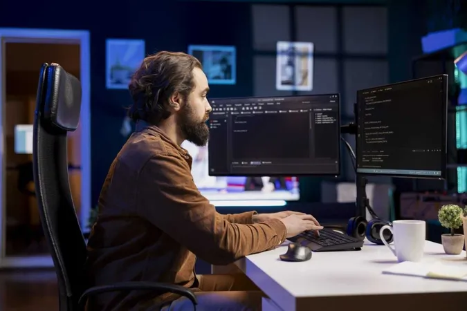 Computer Engineer Typing Keyboard Writing Code Build Firewalls X - Cognizant Test study guide