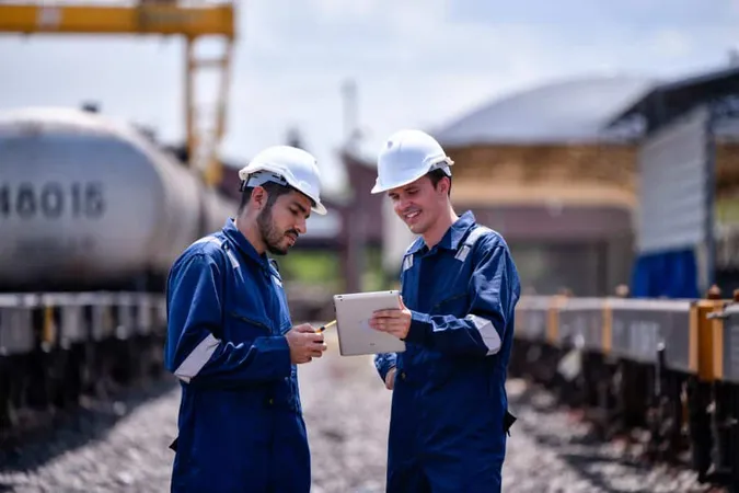 Engineer Inspection Checking Construction Process Railway Checking Work Railroad Station Engineer Wearing Safety Uniform Safety Helmet Work 1 X - Certified Petroleum Apprentice study guide