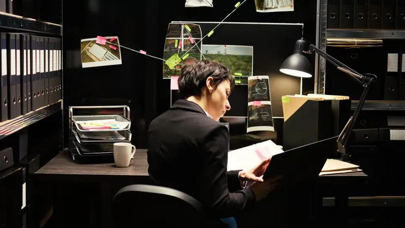 Rear View Woman Using Laptop Home X - Certified Principal Investigator study guide