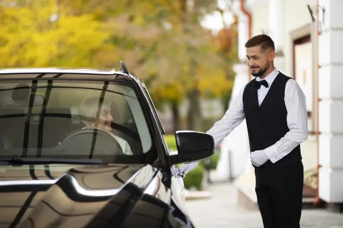 Parking Valet Welcoming Woman With Car X - Certified Parking Professional study guide