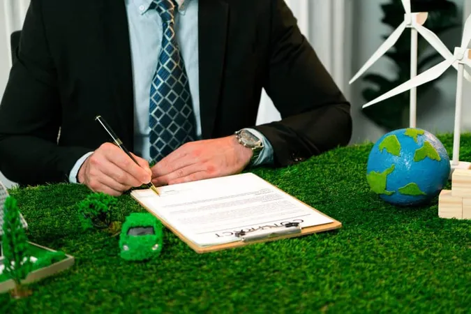 Businessman Ceo Office Signing Environmental Regulation Agreement Save Earth With Sustainable Energy Utilization Co2 Reduction Greener Future Quaint X - Certified Permitting Professional study guide