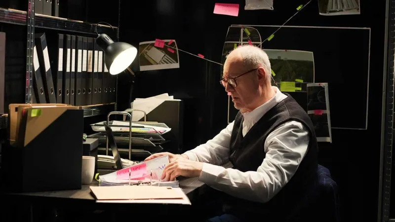 Senior Detective Read Classified Records Incident Room Trying Solve Crime Uncover Hidden Clues Man Investigator Analyzing Witness Statements Forensic Evidence Reports X - Certified Forensic Accountant study guide