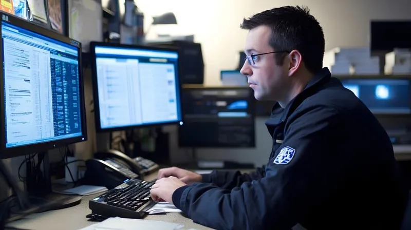 Security Engineer Working Intently Desk Filled With Computer Equipment Surrounded By Dual Monitors Displaying Security Protocols X - Certified Security Manager study guide