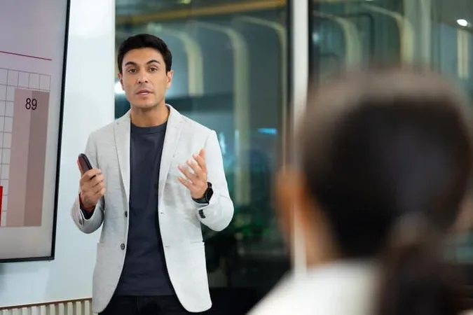 Presentation Asian Business Woman People Giving Presentation Report Pointing Projector - Certified Training Practitioner study guide