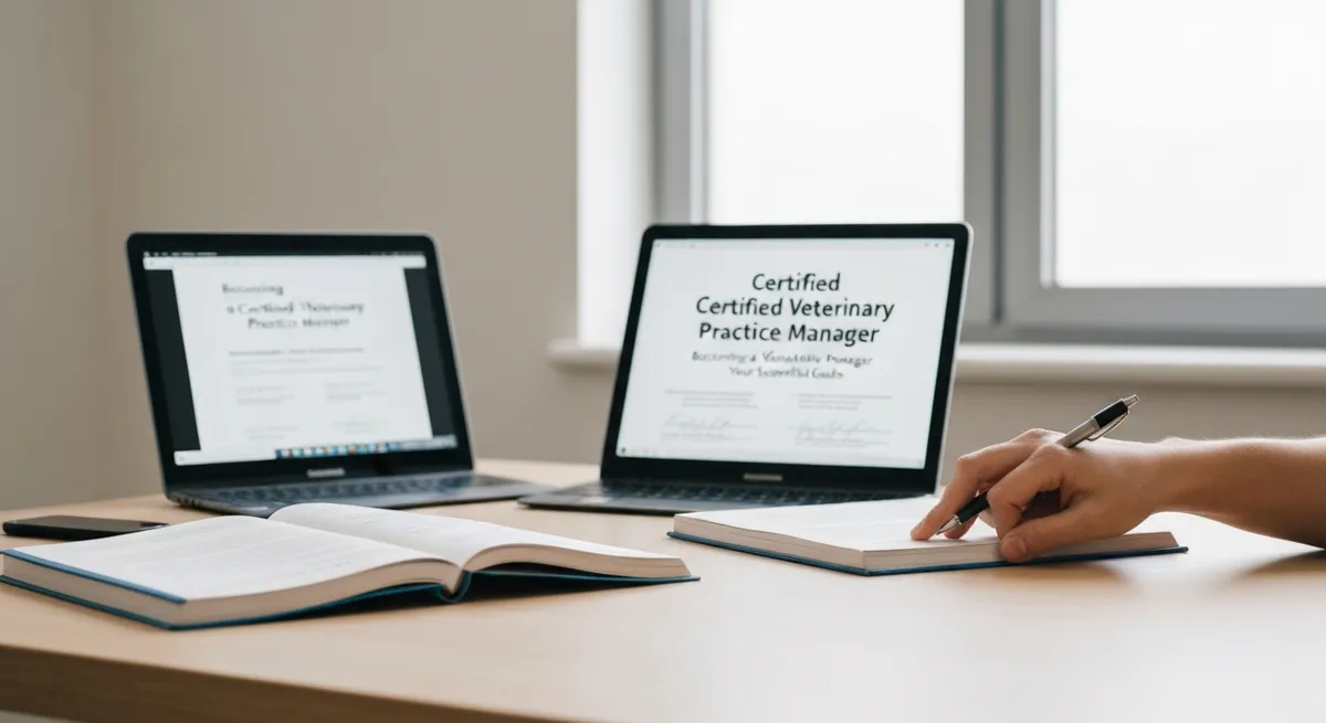 Attractive Caucasian Woman Vet P - Certified Veterinary Practice Manager study guide