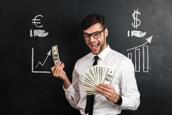 Happy Young Bearded Man Glasses Holding Bunch Money X - Certified Wealth Strategist study guide