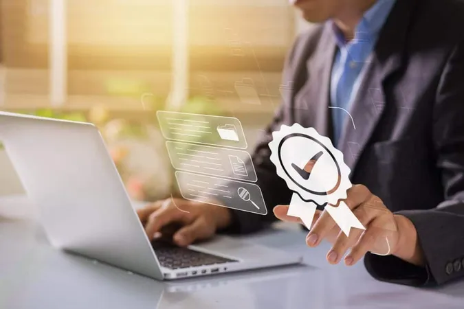 Businessman Working Labtop With Check Mark Document Symbol Standard Quality Control Concept Iso Service International Standards Quality Assurance Is Certified X - Certified Disciplined Agile study guide