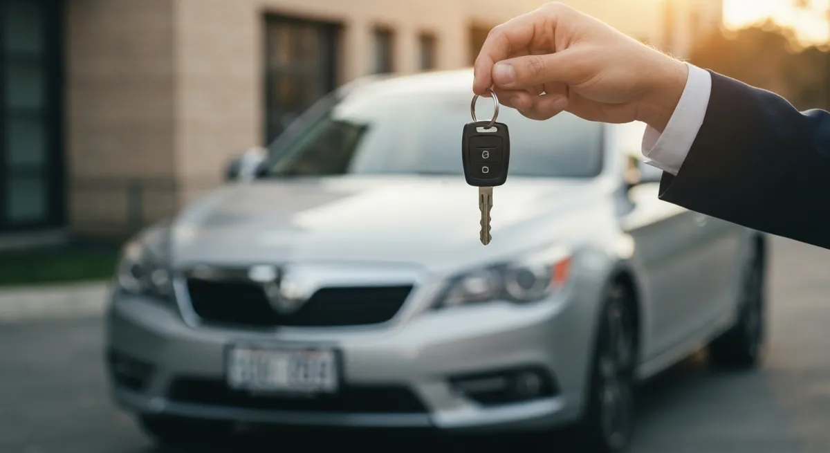 A person proudly holding car keys after passing their driving test, the successful result of using a DMV permit practice test.