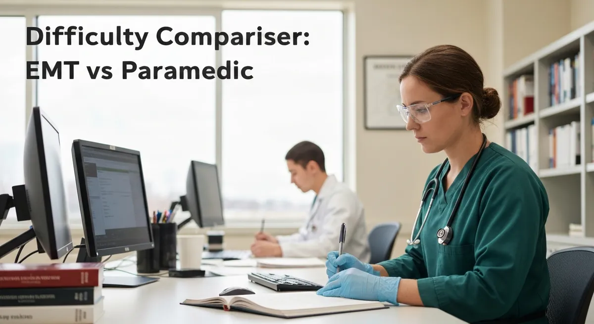 Difficulty Comparison: EMT vs Paramedic guide - EMT - Emergency Medical Technician certification study resource